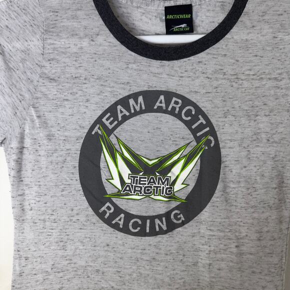 Arctic Cat Racing Women XL T Shirt Gray Team Arctic Logo Snocross Snowmobile Y2K - Picture 7 of 7